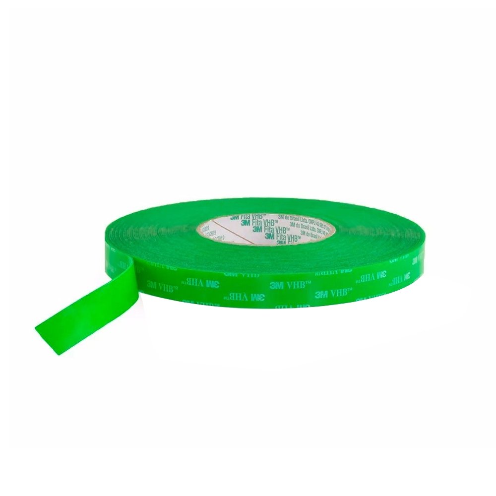 Fita Dupla Face 3m Fixa Forte VHB 4910 Transparente / Verde 19mm x 20m SM
