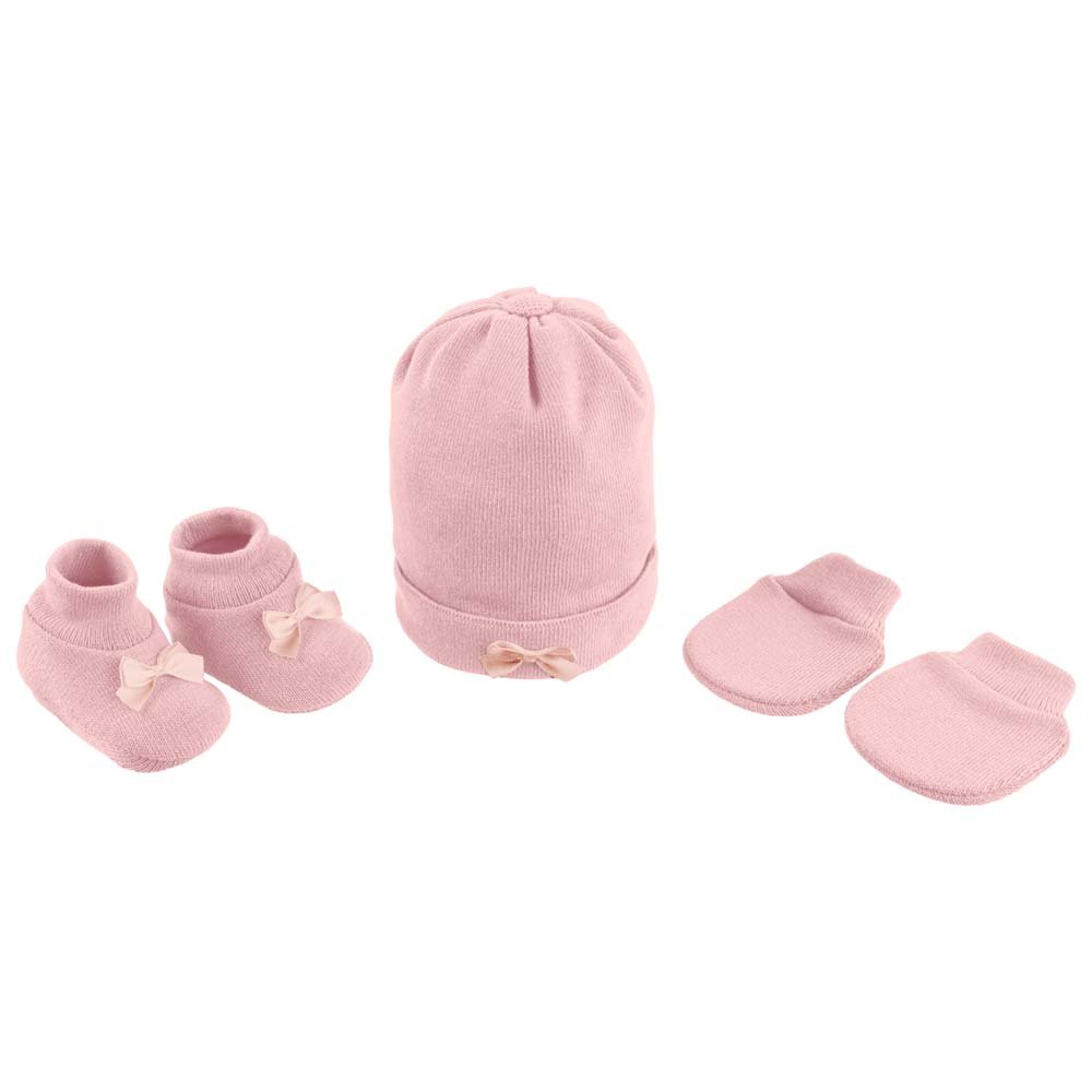 Pack Com 6 Kit Gorro Luva E Sapato Recém Nascido Feminino Pimpolho