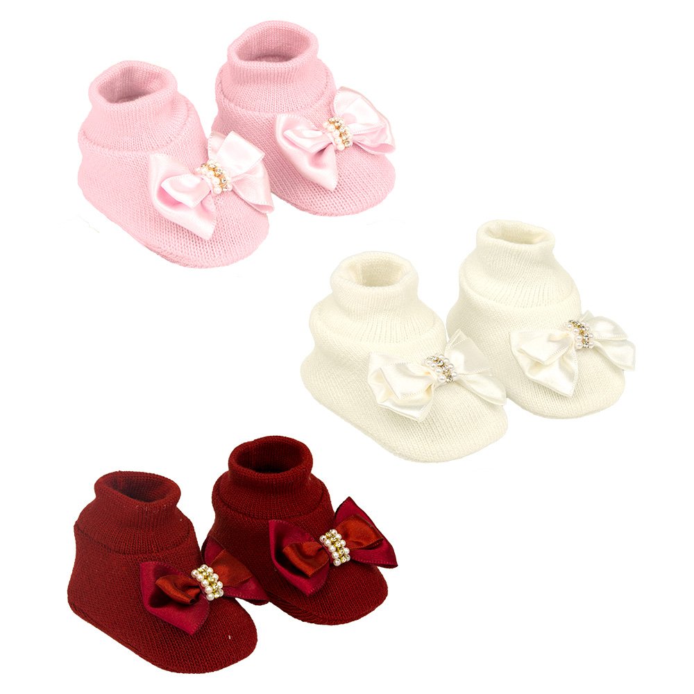 Pack Com 12 Kit Sapato Com Lacinho Recém Nascido Feminino Pimpolho