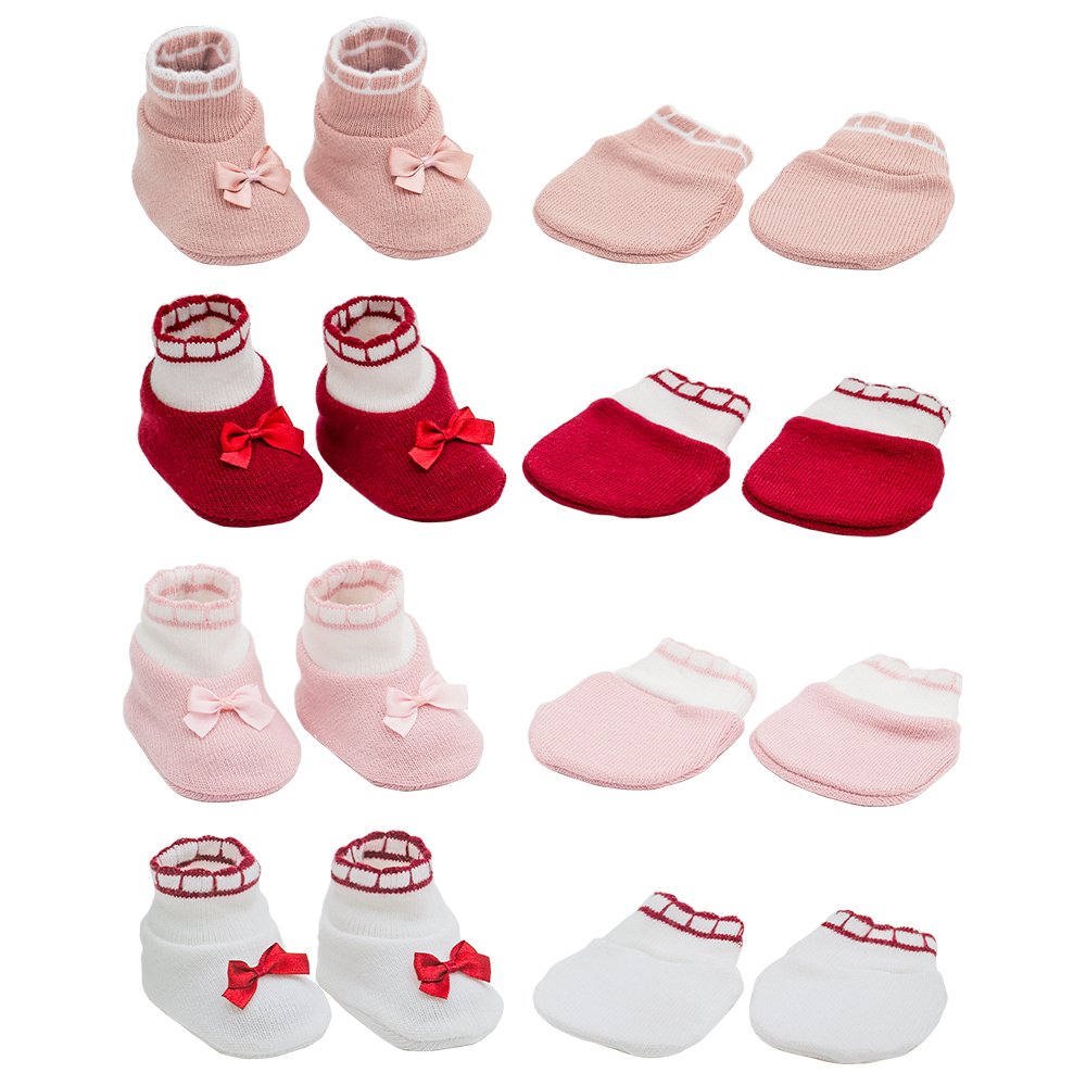 Pack Com 12 Kit Sapato E Luva Recém Nascido Feminino Pimpolho