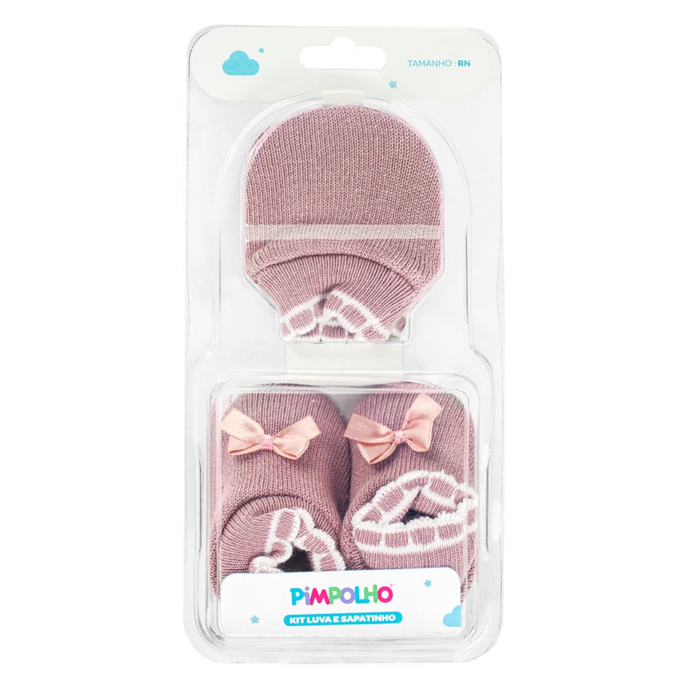 Pack Com 12 Kit Sapato E Luva Recém Nascido Feminino Pimpolho