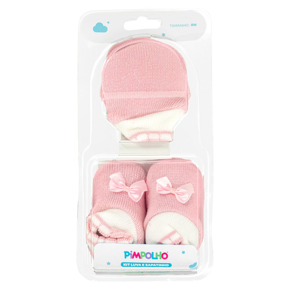 Pack Com 12 Kit Sapato E Luva Recém Nascido Feminino Pimpolho