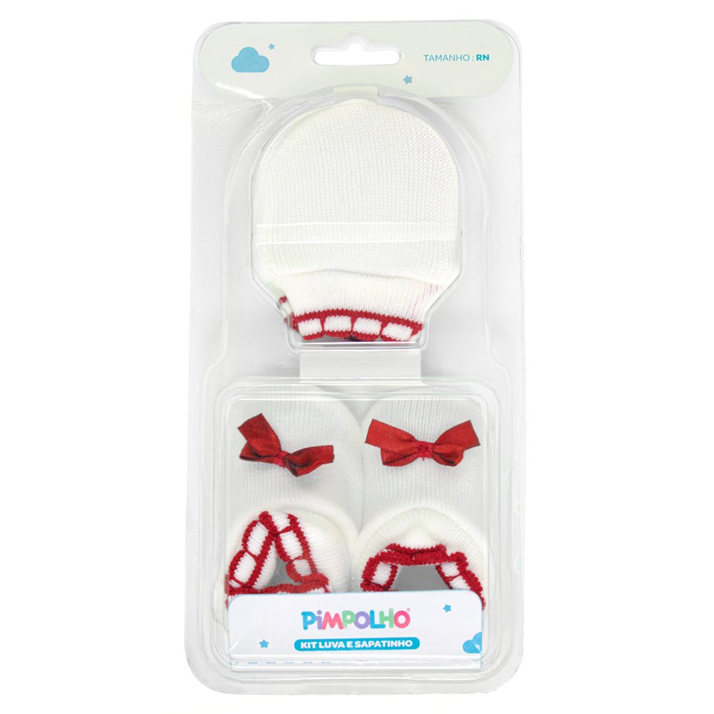 Pack Com 12 Kit Sapato E Luva Recém Nascido Feminino Pimpolho