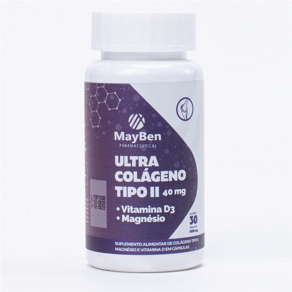 Ultra Colageno Tipo II + Magnesio + Vit D 1450mg com 30 Capsulas Gelatinosa Mayben