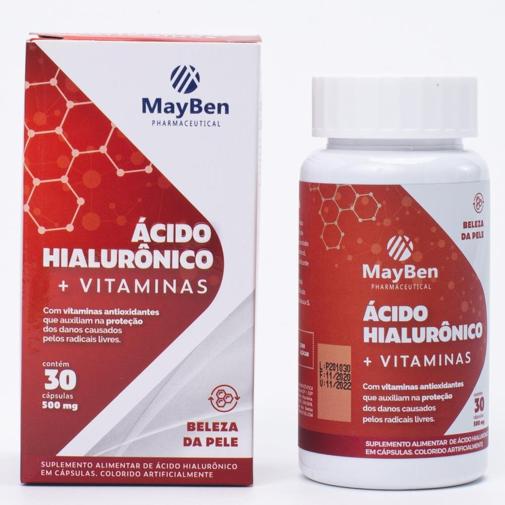 Acido Hialuronico com Vitaminas 500mg com 30 Capsulas Gelatinosas ...