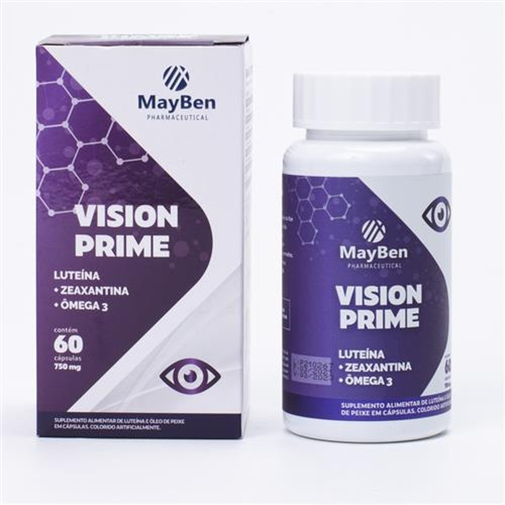 Vision Prime 750mg com 60 Capsulas ( Luteina + Zeaxantina + Omega 3) Mayben