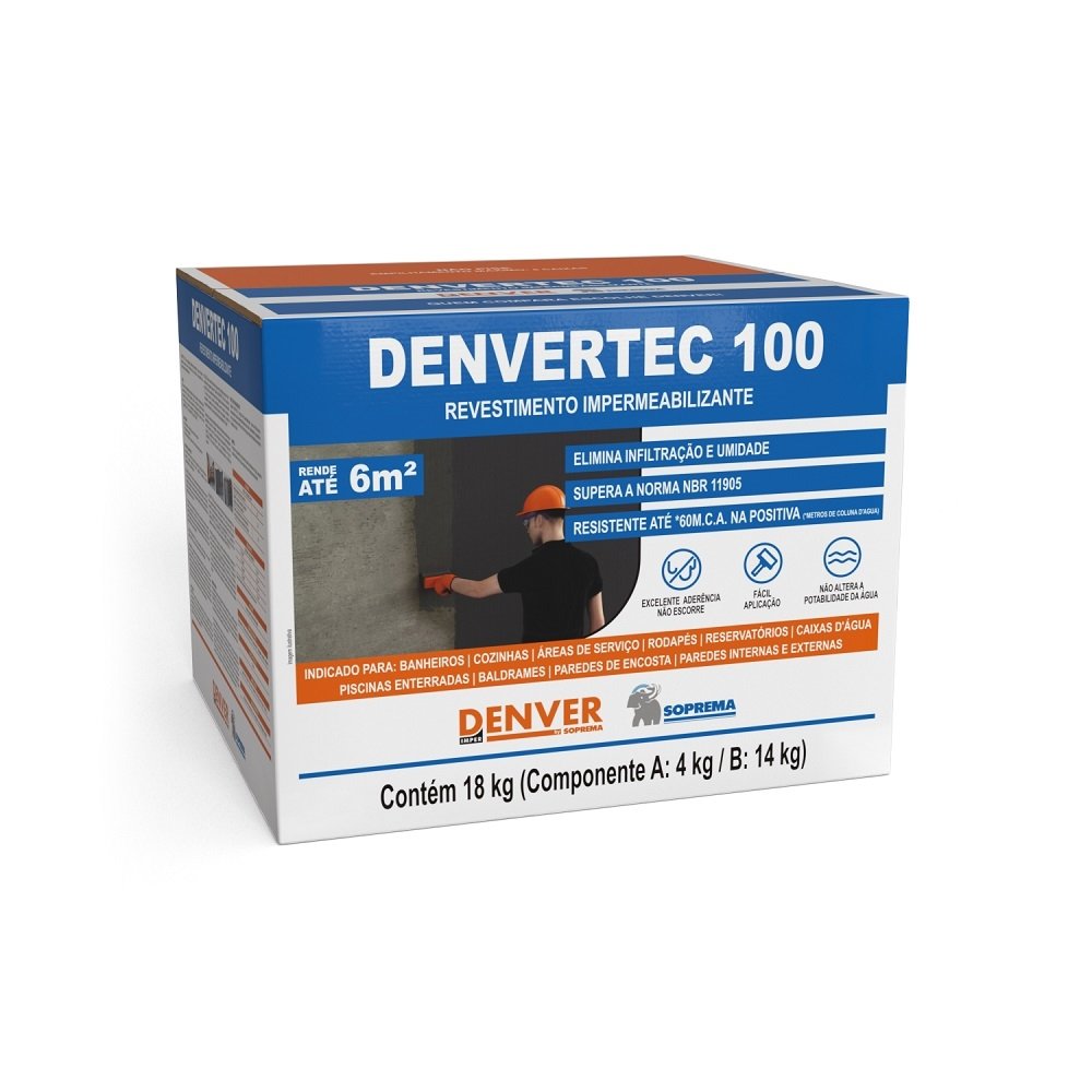 Argamassa Denvertec 100 Impermeabilizante Semi-Flexível 18kg
