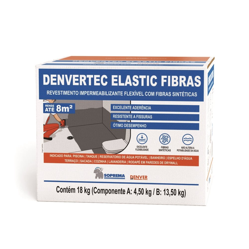 Argamassa Denvertec Elastic Fibra Flexível 18kg
