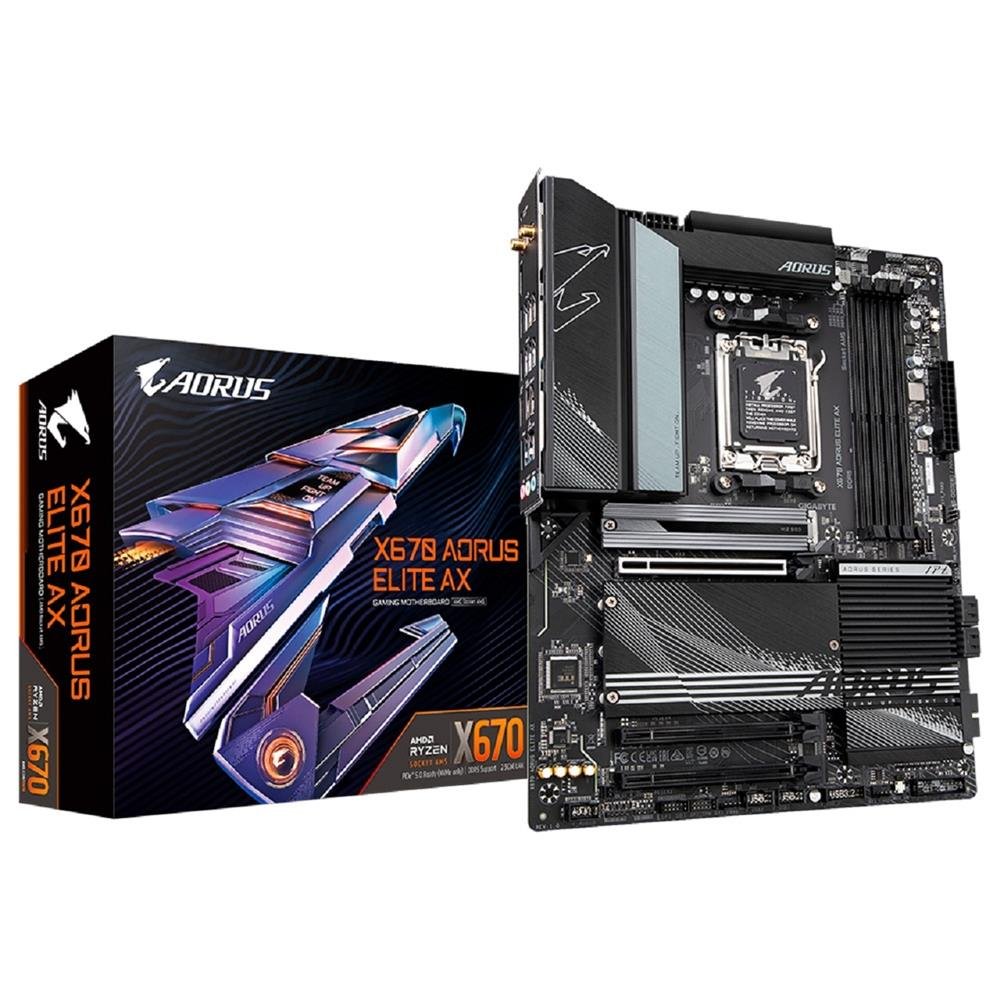Placa Mãe Gigabyte X670 Aorus Elite AX, Chipset X670, AMD AM5, ATX, DDR5