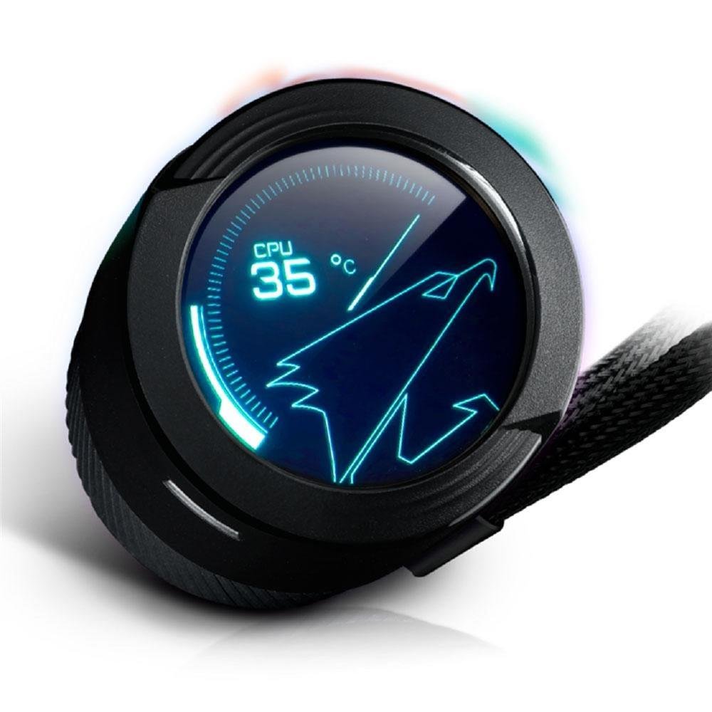 Water Cooler Gigabyte Aorus Waterforce X 280, 280mm, Intel e AMD, RGB, Display LCD, Preto