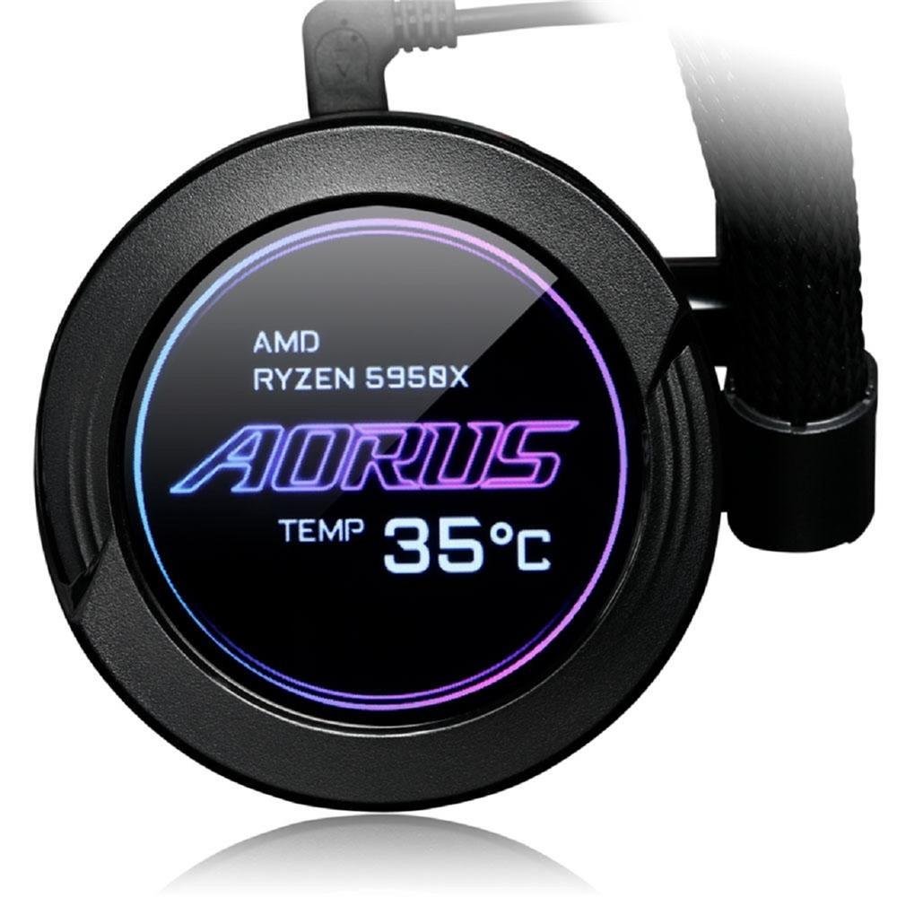 Water Cooler Gigabyte Aorus Waterforce X 280, 280mm, Intel e AMD, RGB, Display LCD, Preto