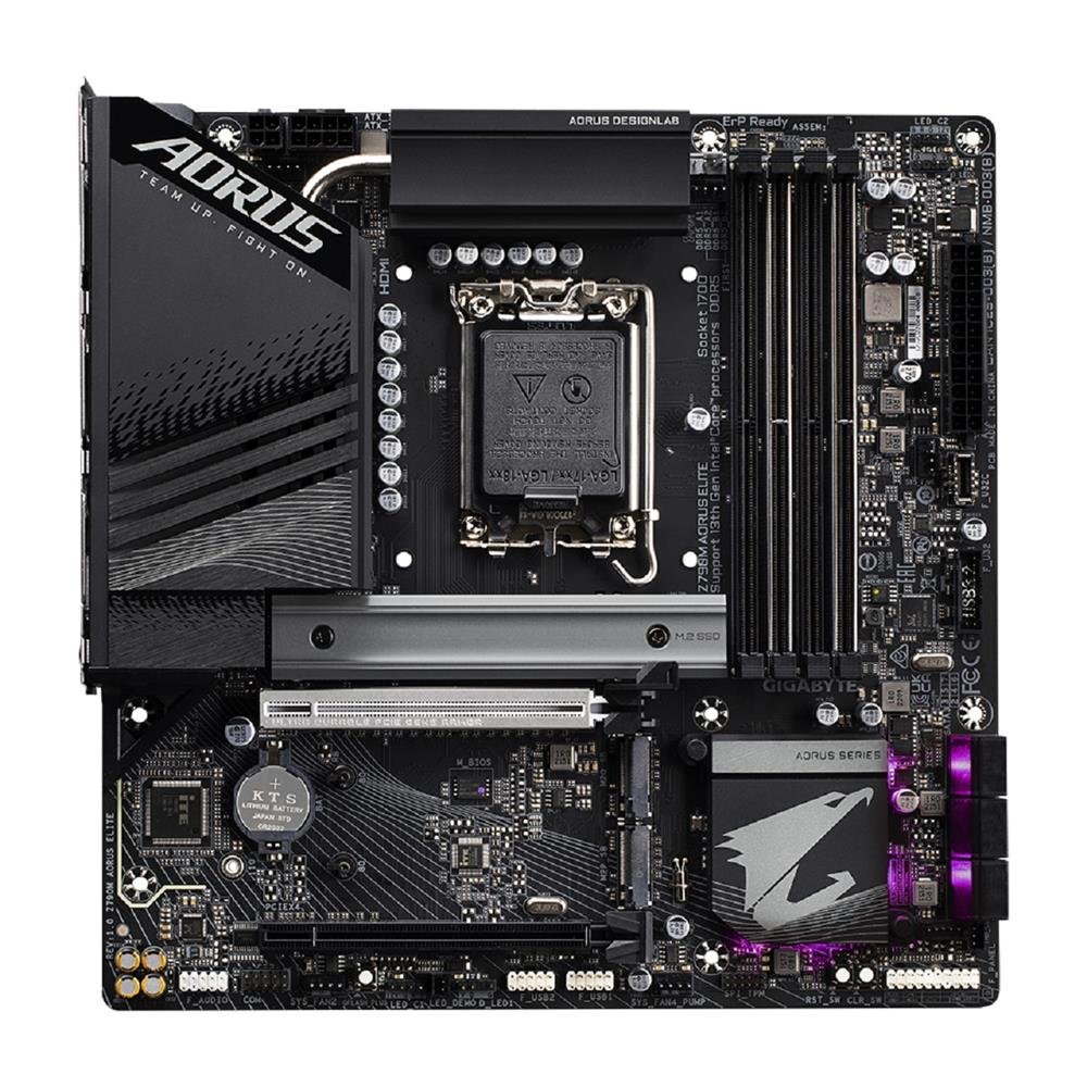 Placa Mãe Gigabyte Z790M Aorus Elite, Chipset Z790, Intel LGA 1700, Micro ATX, DDR5