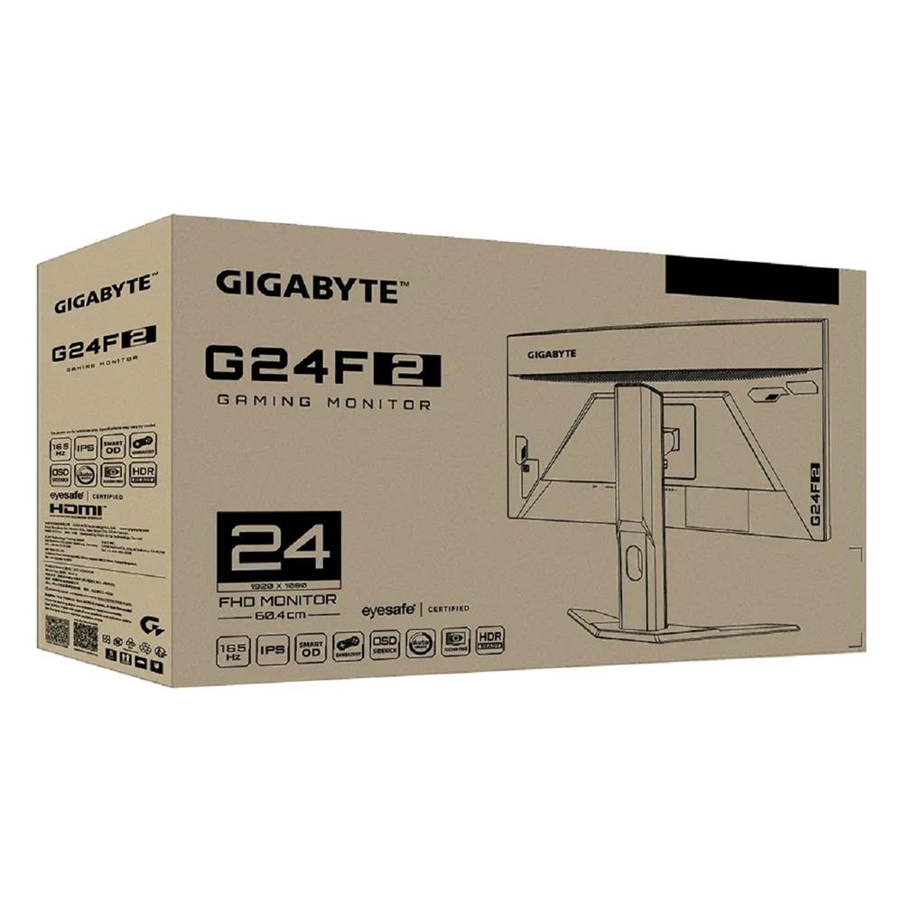 Monitor Gamer Gigabyte G24F 2, 23.8", IPS FHD, 165Hz, 1ms, HDMI/DP, Preto