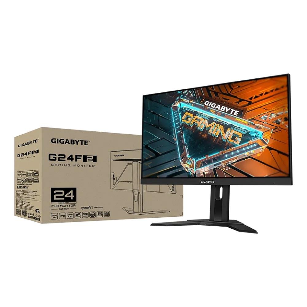 Monitor Gamer Gigabyte G24F 2, 23.8", IPS FHD, 165Hz, 1ms, HDMI/DP, Preto