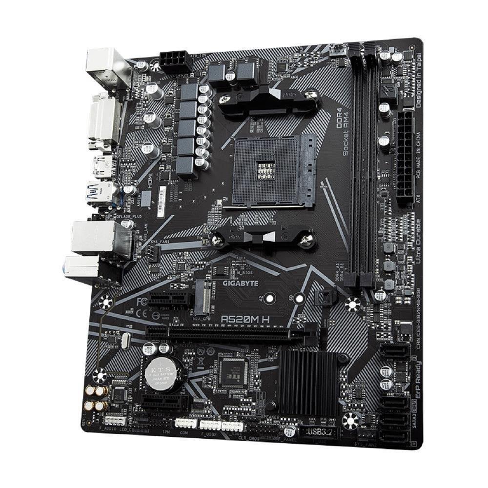 Placa Mãe Gigabyte A520M H, Chipset A520, AMD AM4, Micro ATX, DDR4