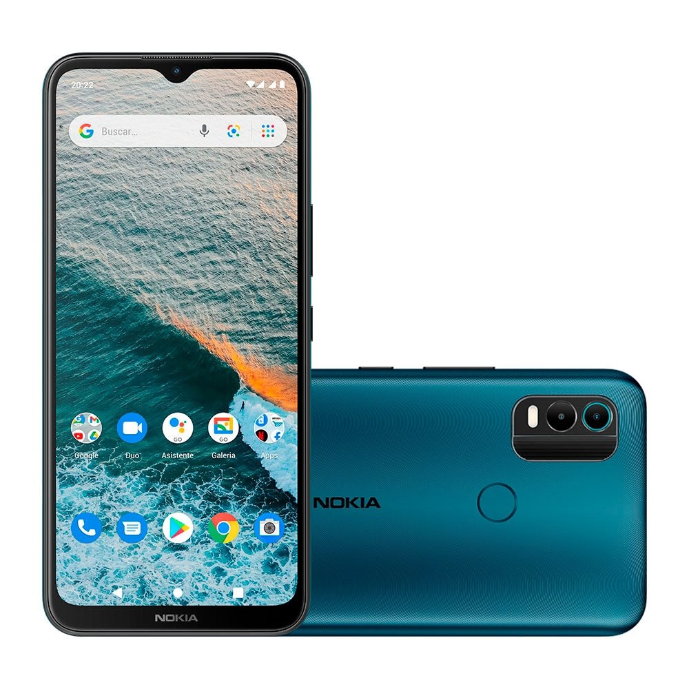 Smartphone Nokia C21+ - Azul, Tela 6.5", 4G+Wi-Fi, Câm. Traseira 13MP+2MP, Câm. Frontal 5MP, 2GB RAM, 128GB