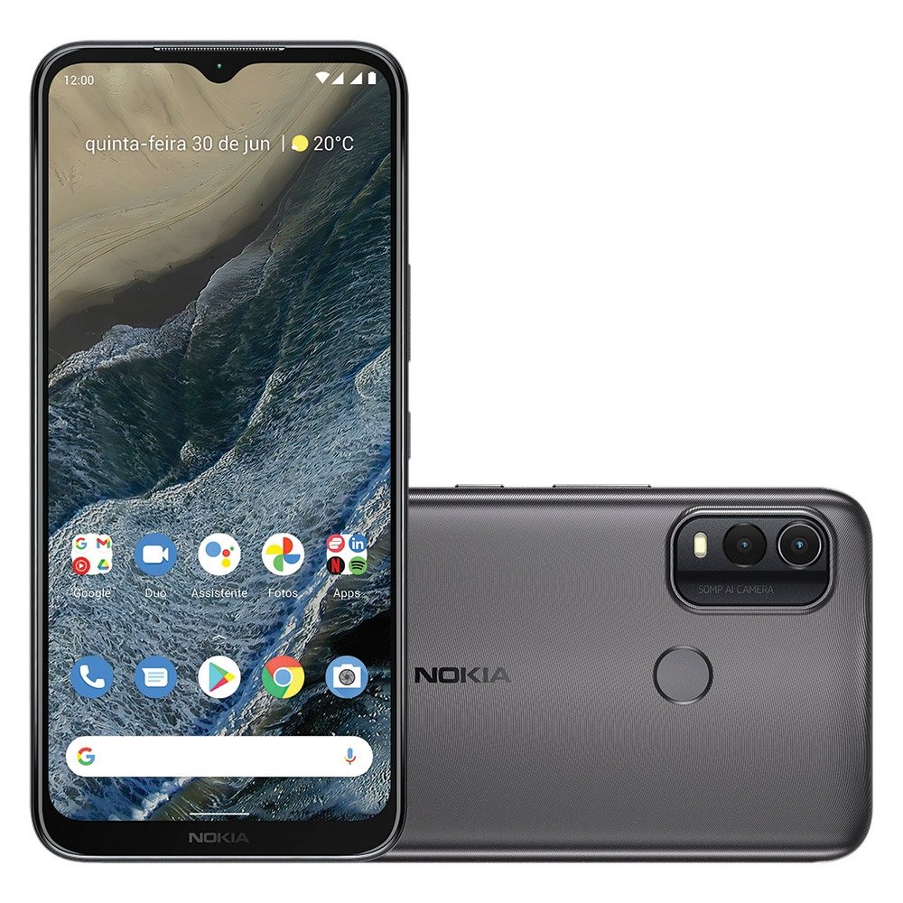 Smartphone Nokia G11+ NK095, Cinza, Tela 6.5"- 4G+Wi-Fi, Câm. Traseira 50MP+8MP e Câm. Frontal - 8MP, 3GB RAM, 128GB