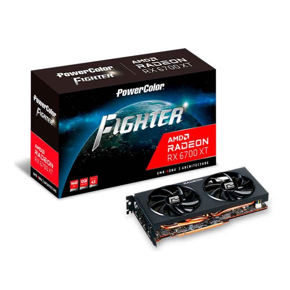 Processador Gráfico PowerColor Radeon RX 6700 XT, 12GB, GDDR6, Fighter, 192bits - AXRX 6700XT 12GBD6-3DH