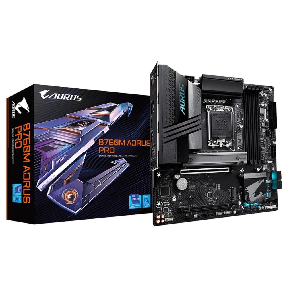 Placa Mãe Gigabyte B760m Aorus Pro, Chipset B760, Intel Lga 1700, Matx, Ddr5