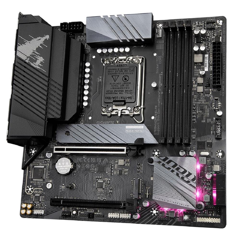 Placa Mãe Gigabyte B760m Aorus Elite, Chipset B760, Intel Lga 1700, Matx, Ddr5