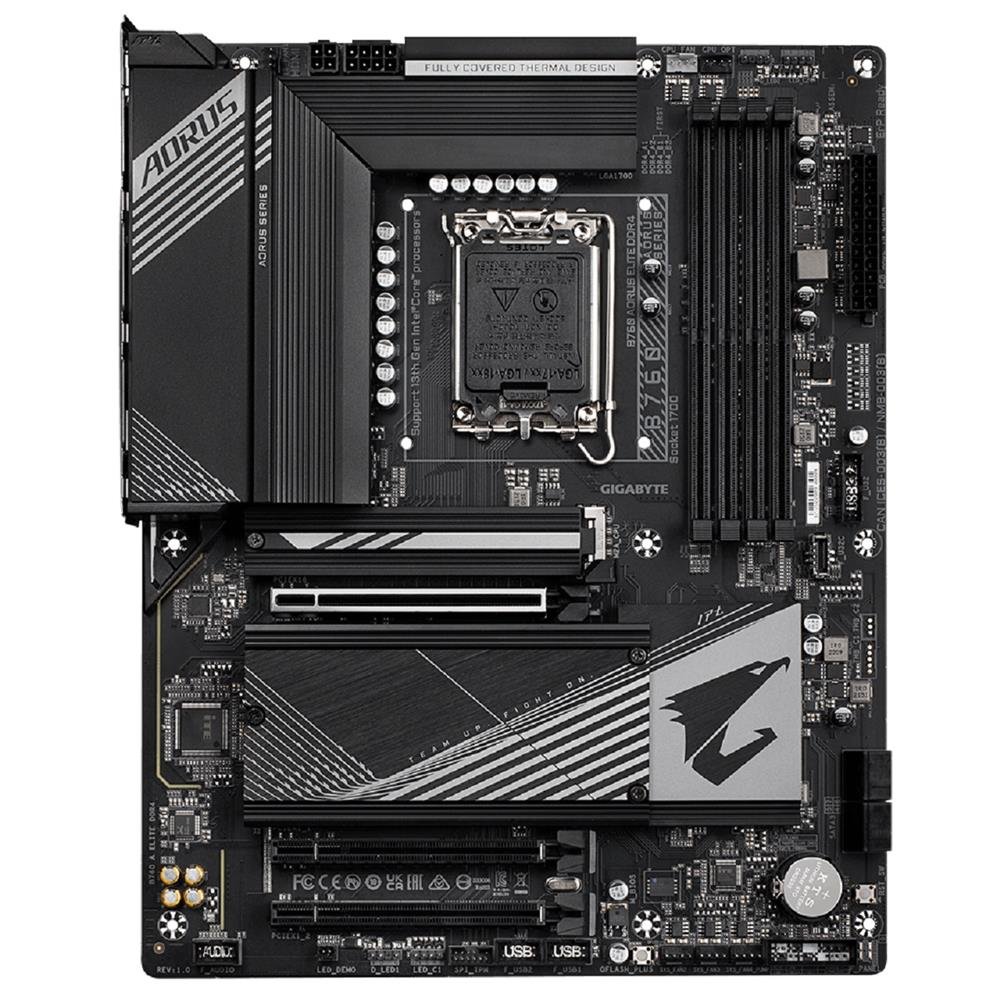 Placa Mãe Gigabyte B760 Aorus Elite DDR4, Chipset B760, Intel LGA 1700, ATX