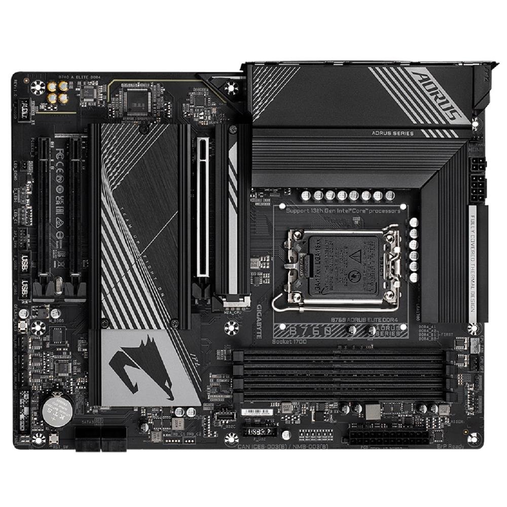 Placa Mãe Gigabyte B760 Aorus Elite DDR4, Chipset B760, Intel LGA 1700, ATX