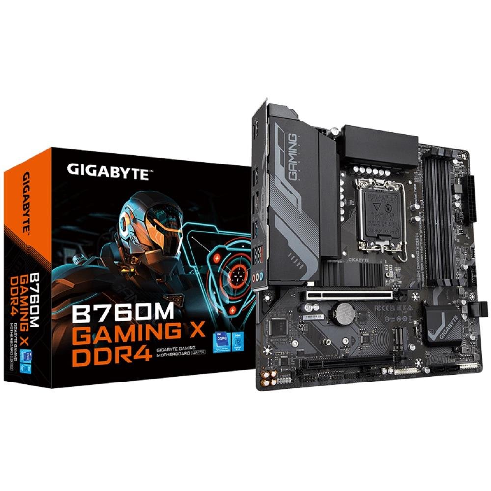 Placa Mãe Gigabyte B760M Gaming X DDR4, Chipset B760, Intel LGA 1700, mATX