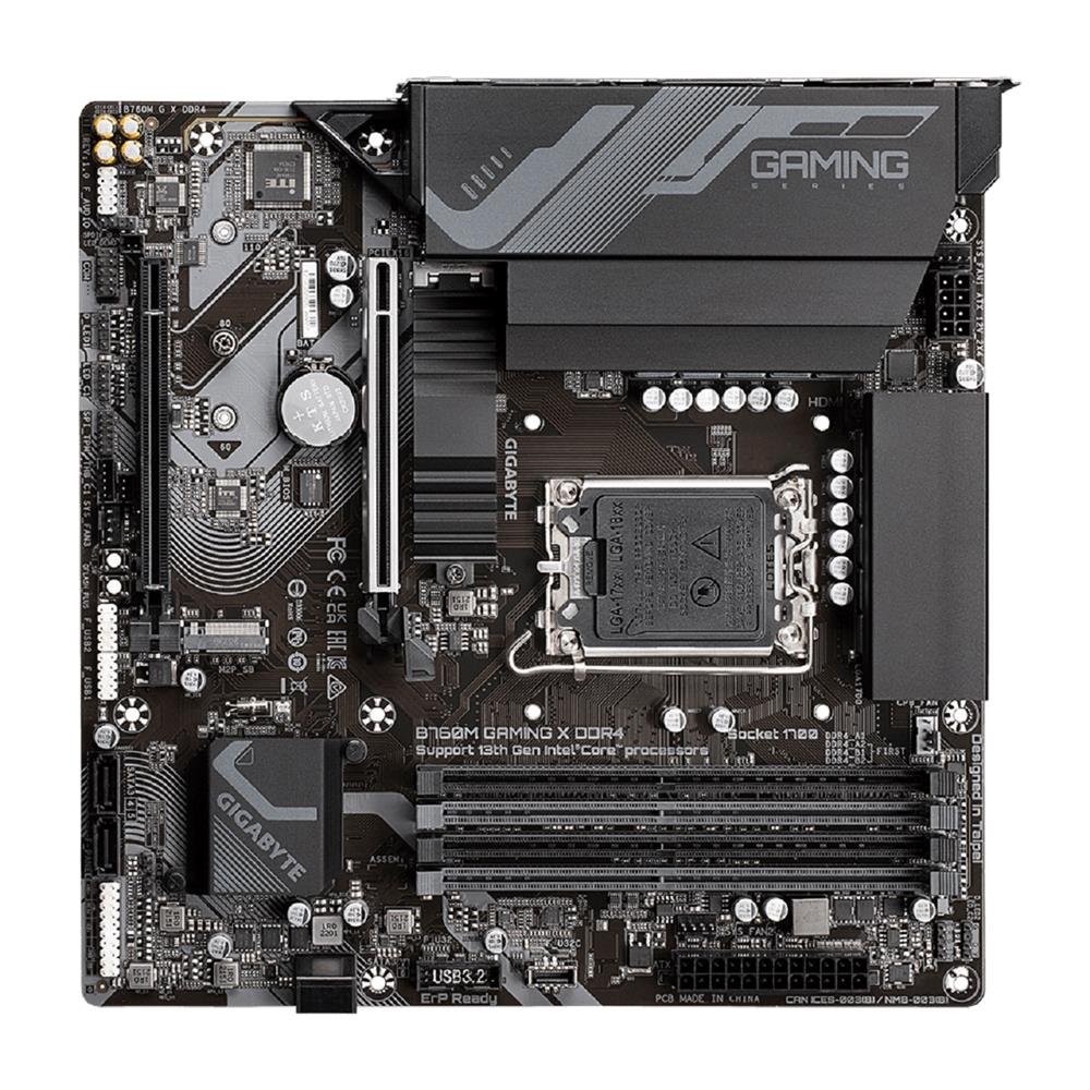 Placa Mãe Gigabyte B760M Gaming X DDR4, Chipset B760, Intel LGA 1700, mATX