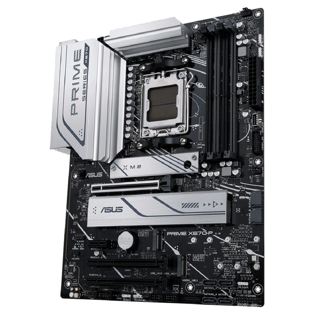 Placa Mãe Asus Prime X670-P, Chipset X670, Amd Am5, Atx, Ddr5
