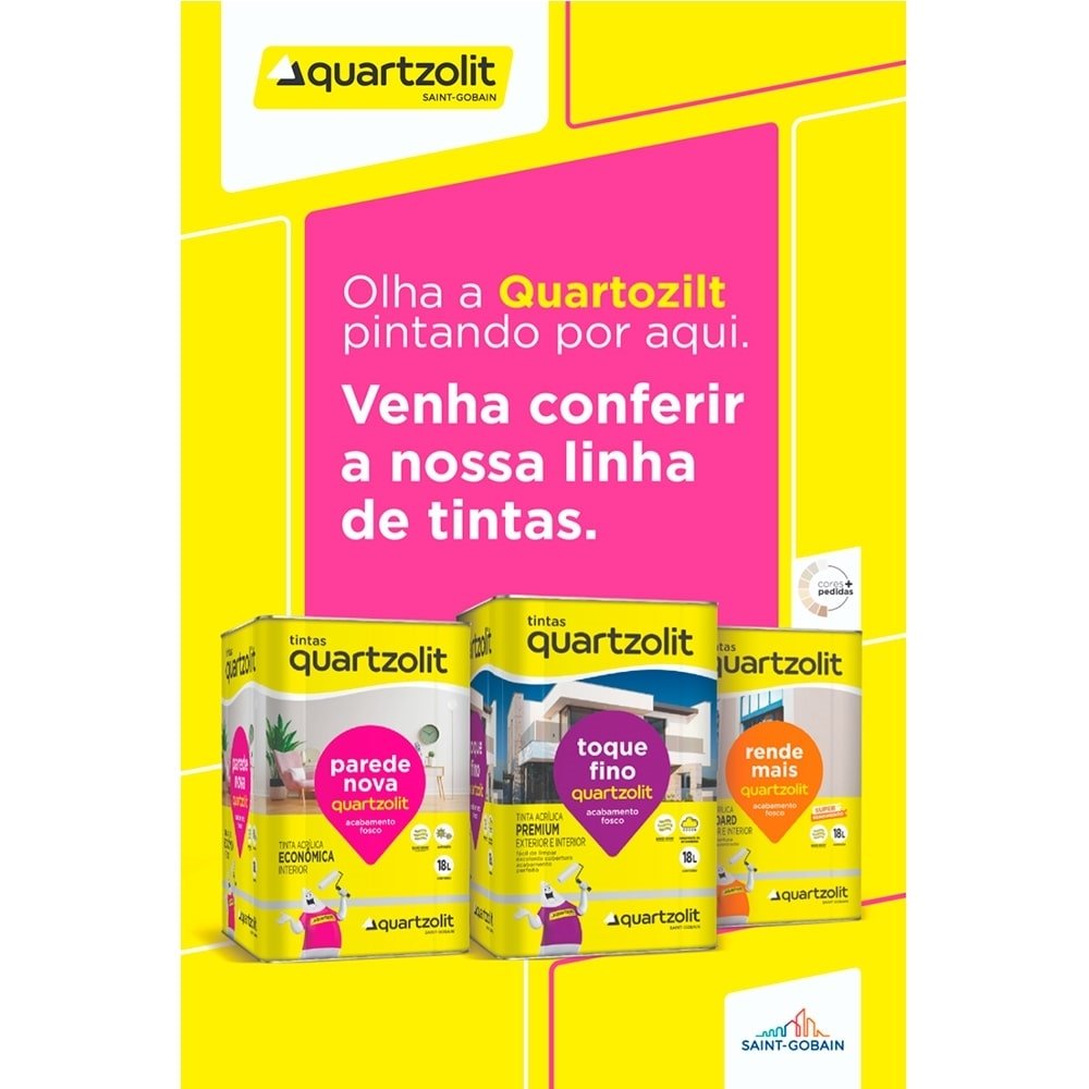 Tinta Acrílica Quartzolit Parede Nova Econômica Branco Neve 18 Litros