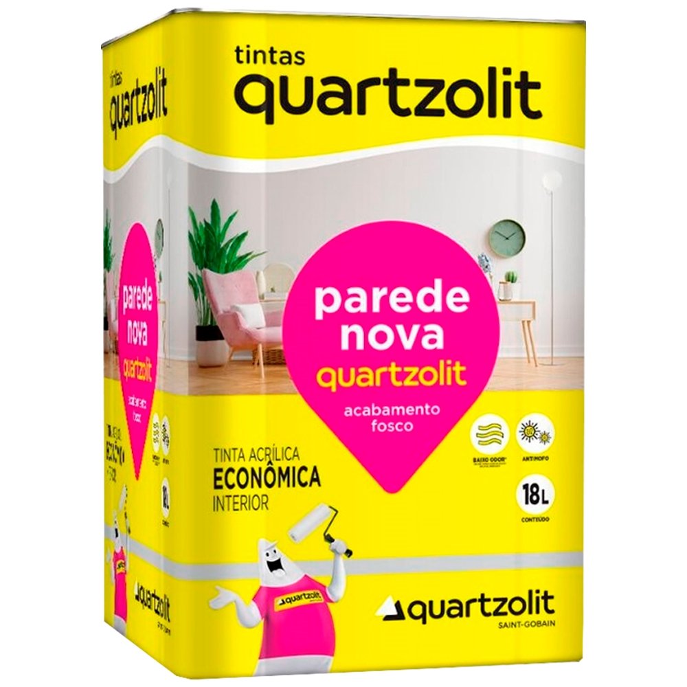 Tinta Acrílica Quartzolit Parede Nova Econômica Marfim 18 Litros