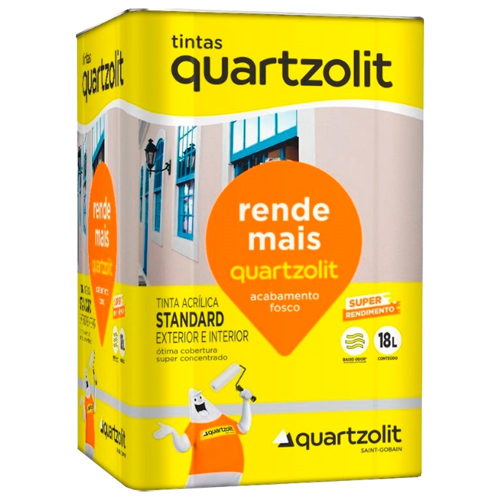 Tinta Acrílica Quartzolit Rende Mais Standard Branco Neve 18 Litros