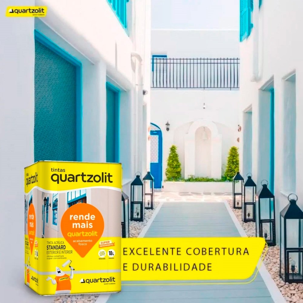 Tinta Acrílica Quartzolit Rende Mais Standard Branco Neve 18 Litros
