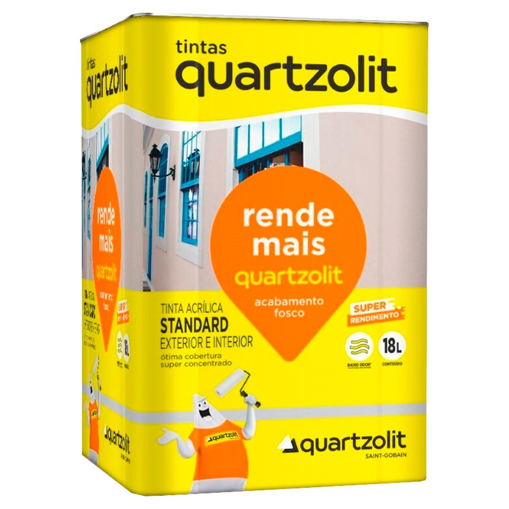 Tinta Acrílica Quartzolit Rende Mais Standard Branco Gelo 18 Litros