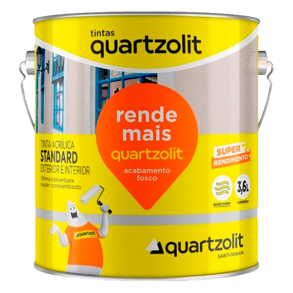 Tinta Acrílica Quartzolit Rende Mais Standard Palha 3,6 Litros