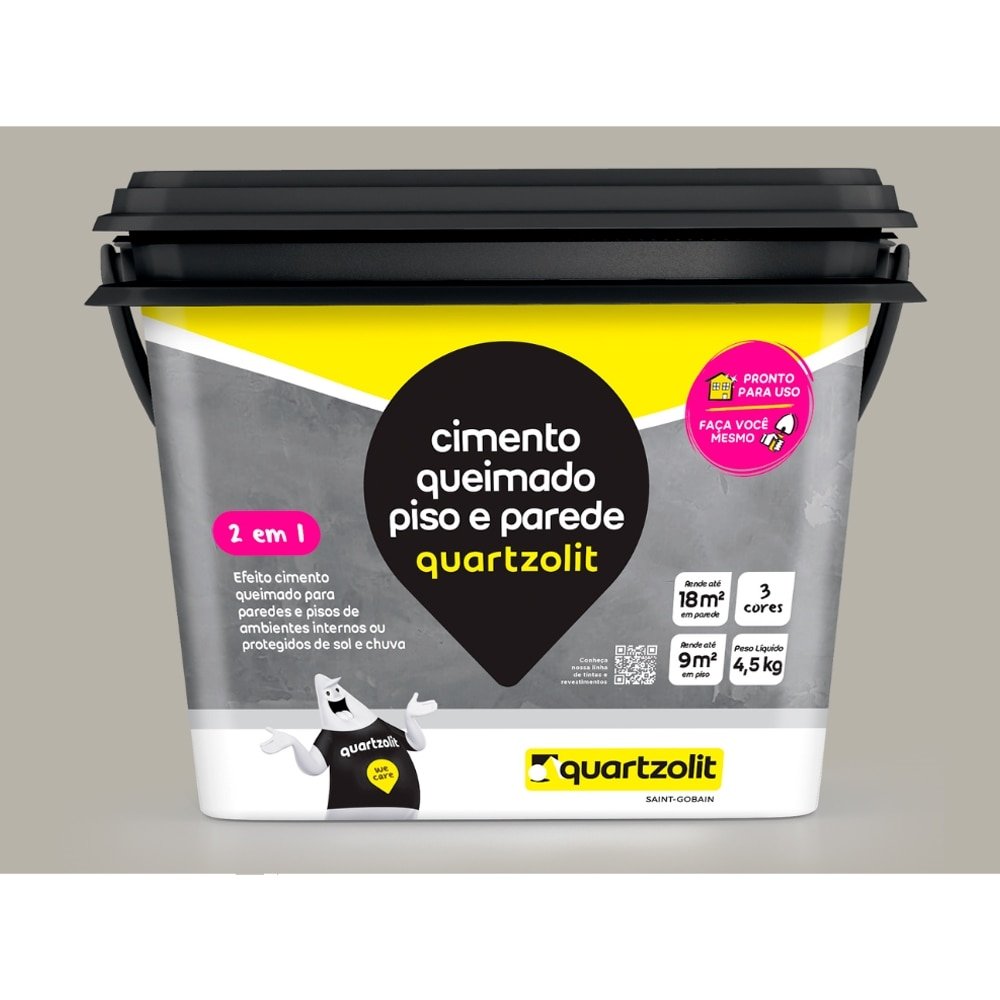 Cimento Queimado Quartzolit Cinza 4,5Kg