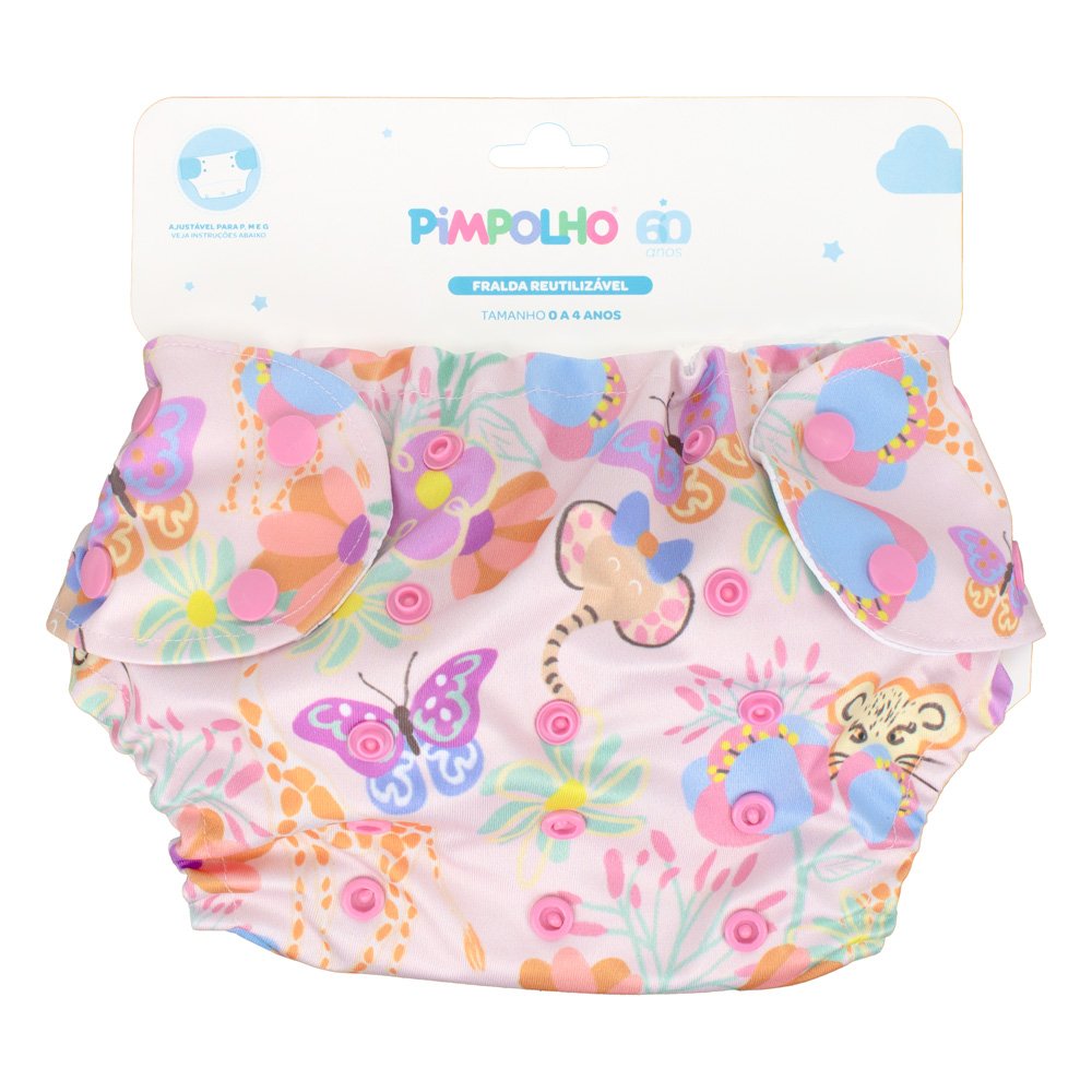 Kit Fralda Ecológica 00-04 Anos Feminino Pimpolho Com 1 Unidade.