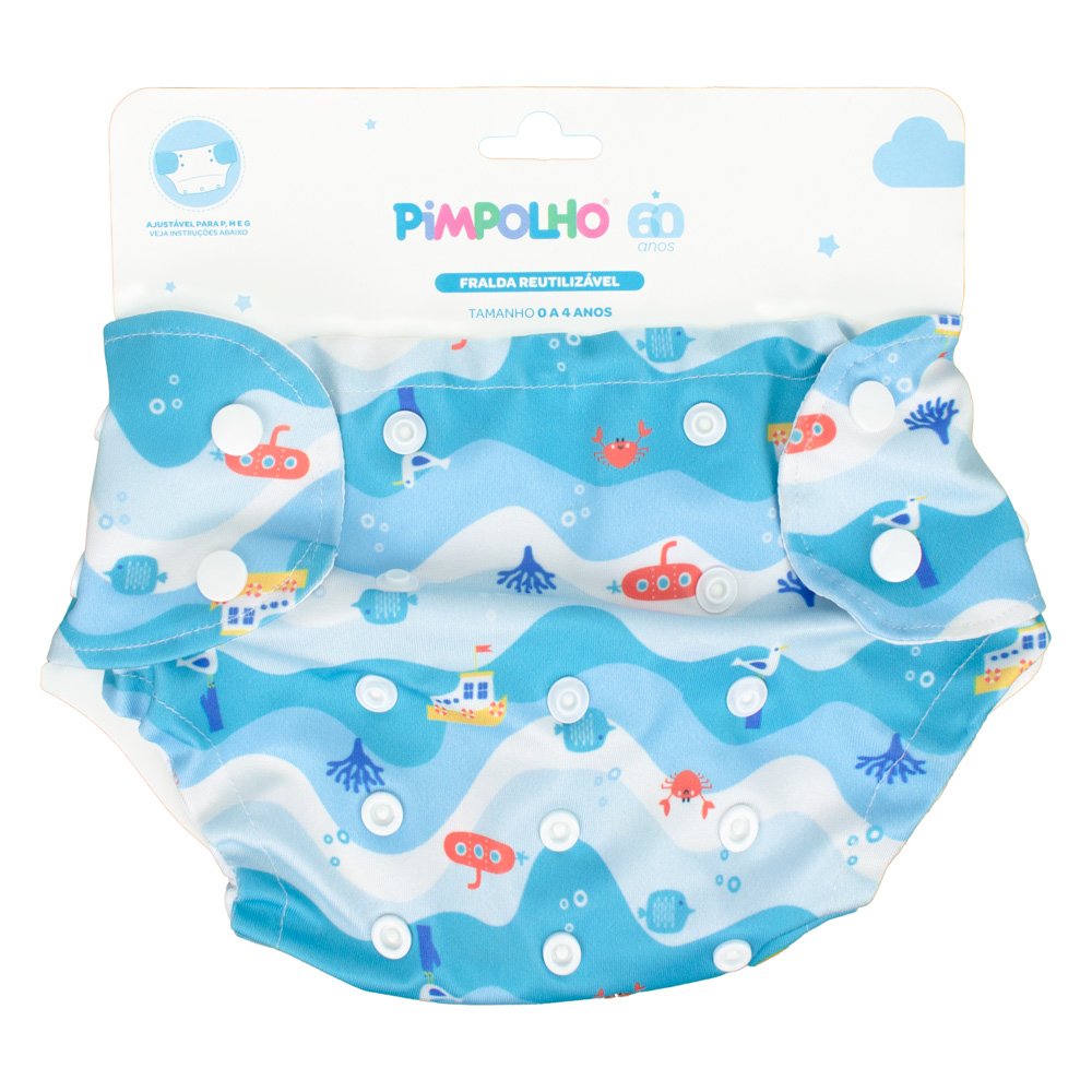 Kit Fralda Ecológica 00-04 Anos Masculino Pimpolho Com 1 Unidade.