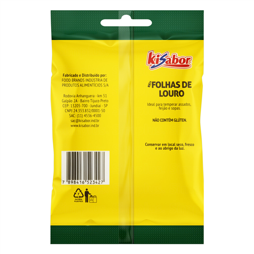 Especiarias Kisabor Sache 4G Folha De Louro