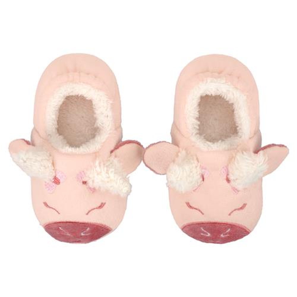Kit Pantufa Kids Vaquinha Rosa Feminino Pimpolho Com 4 Pares - Numeração 20 A 27