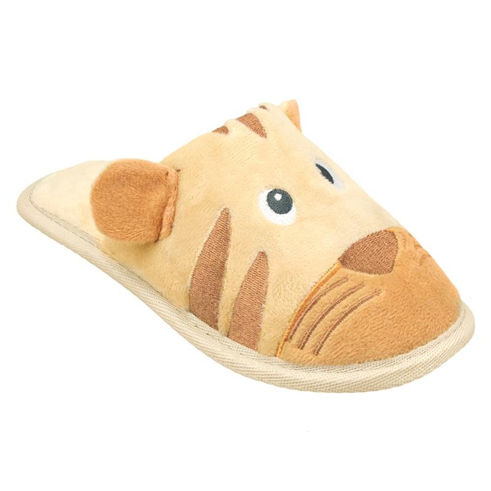 Kit Pantufa Slipper Play Laranja Tigre Masculino Pimpolho Com 3 Pares - Numeração 28 A 33
