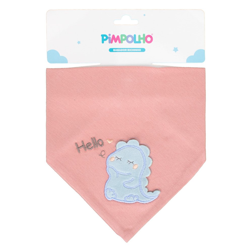 Kit Babador Bandana Bichinho Dino Feminino Pimpolho Com 3 Unidades.