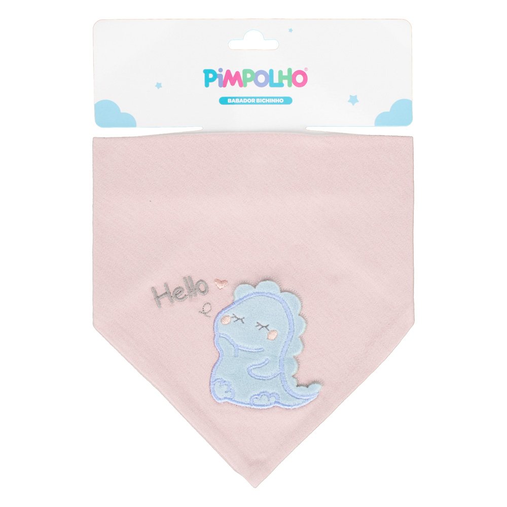 Kit Babador Bandana Bichinho Dino Feminino Pimpolho Com 3 Unidades.