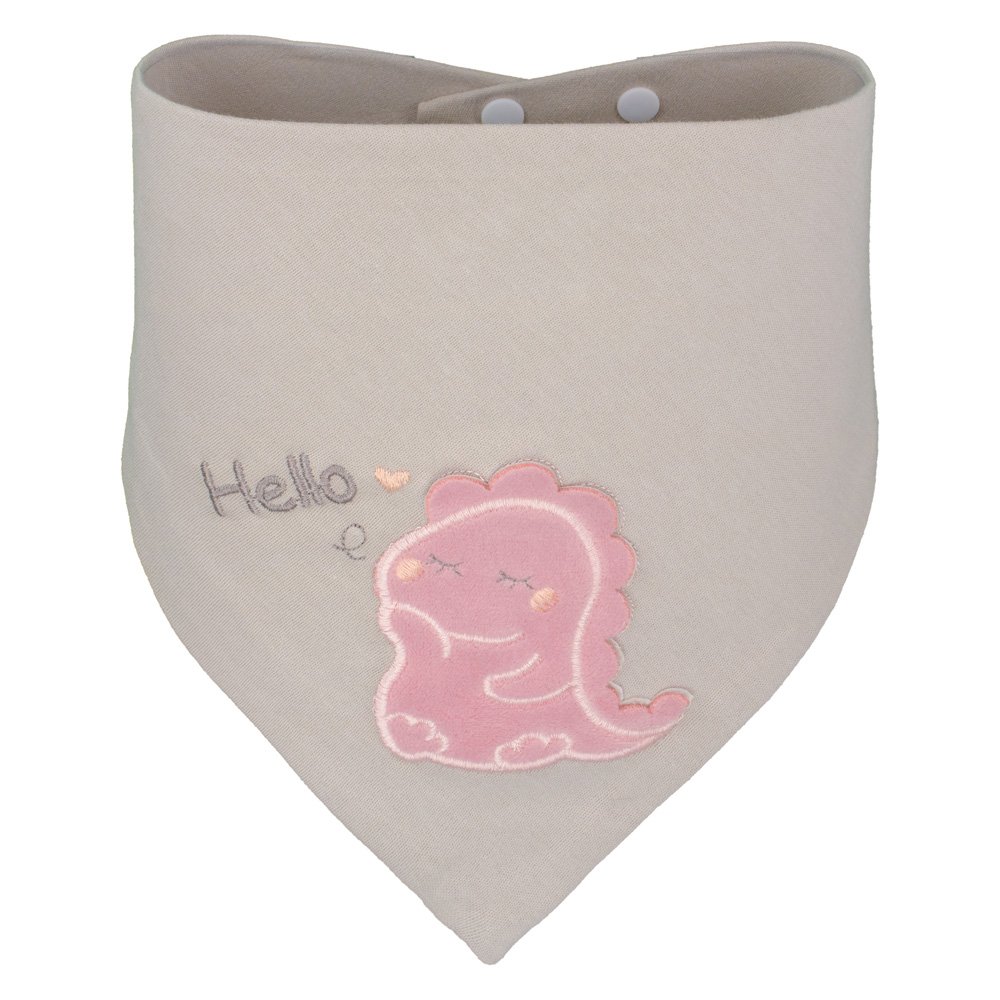 Kit Babador Bandana Bichinho Dino Feminino Pimpolho Com 3 Unidades.