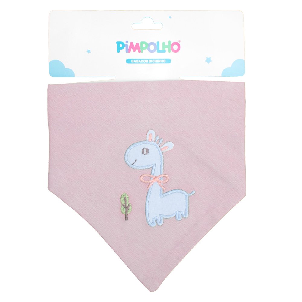 Kit Babador Bandana Bichinho Lhama Feminino Pimpolho Com 3 Unidades.