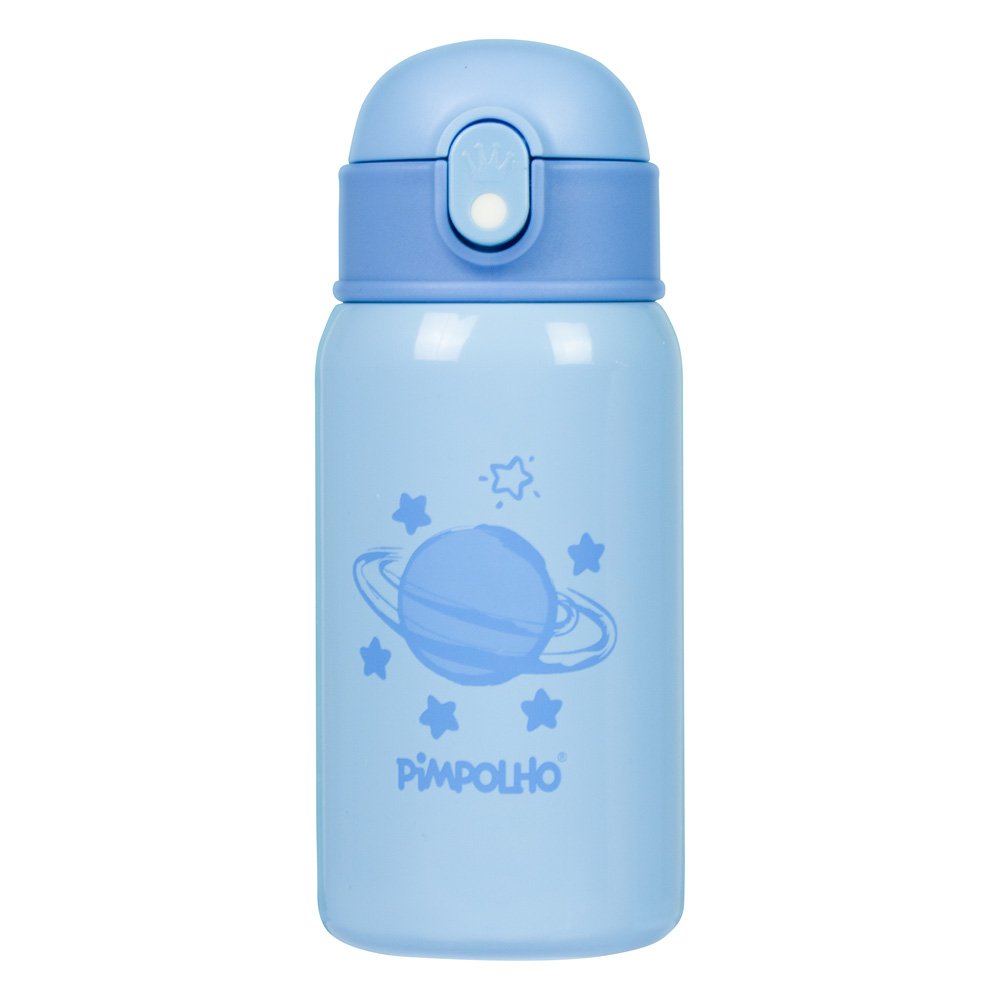 Kit Garrafa Térmica Inox 400Ml Com Canudo Masculino Pimpolho Com 1 Unidade.