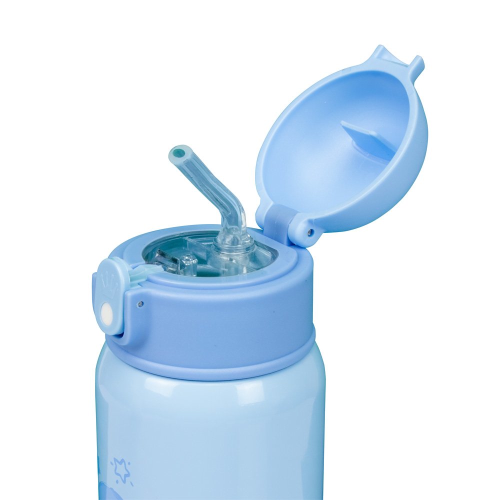 Kit Garrafa Térmica Inox 400Ml Com Canudo Masculino Pimpolho Com 1 Unidade.