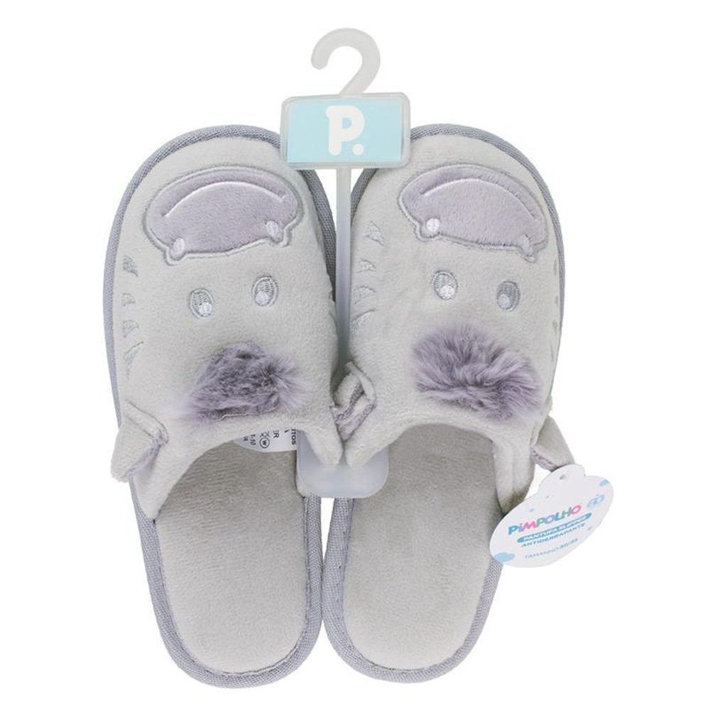 Kit Pantufa Slipper Play Cinza Zebra Masculino Pimpolho Com 3 Pares - Numeração 28 A 33