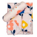 Kit Berço Com 4 Peças: Lençol, Rolo Protetor, Fronha E Edredon Margaridas Feminino Pimpolho Com 1 Unidade.