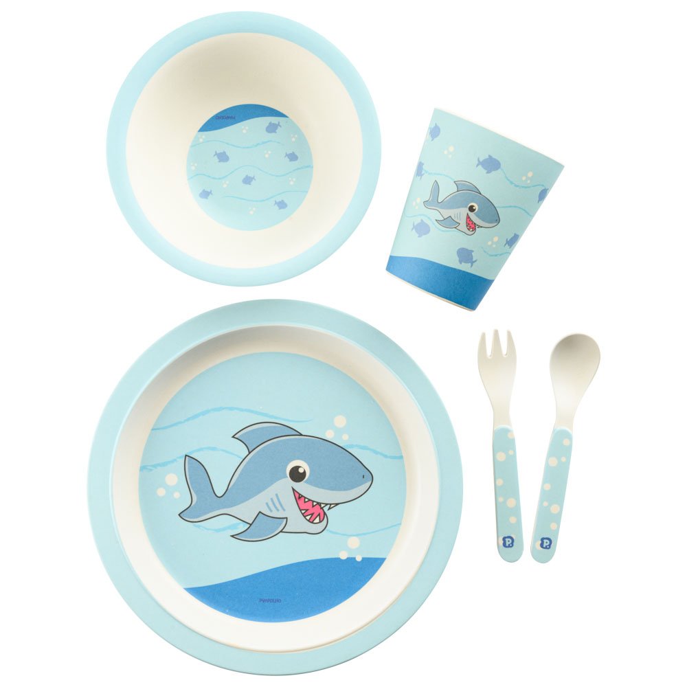 Kit Alimentação 5 Peças: Prato, Tigela, Copo, Garfo E Colher Masculino Pimpolho